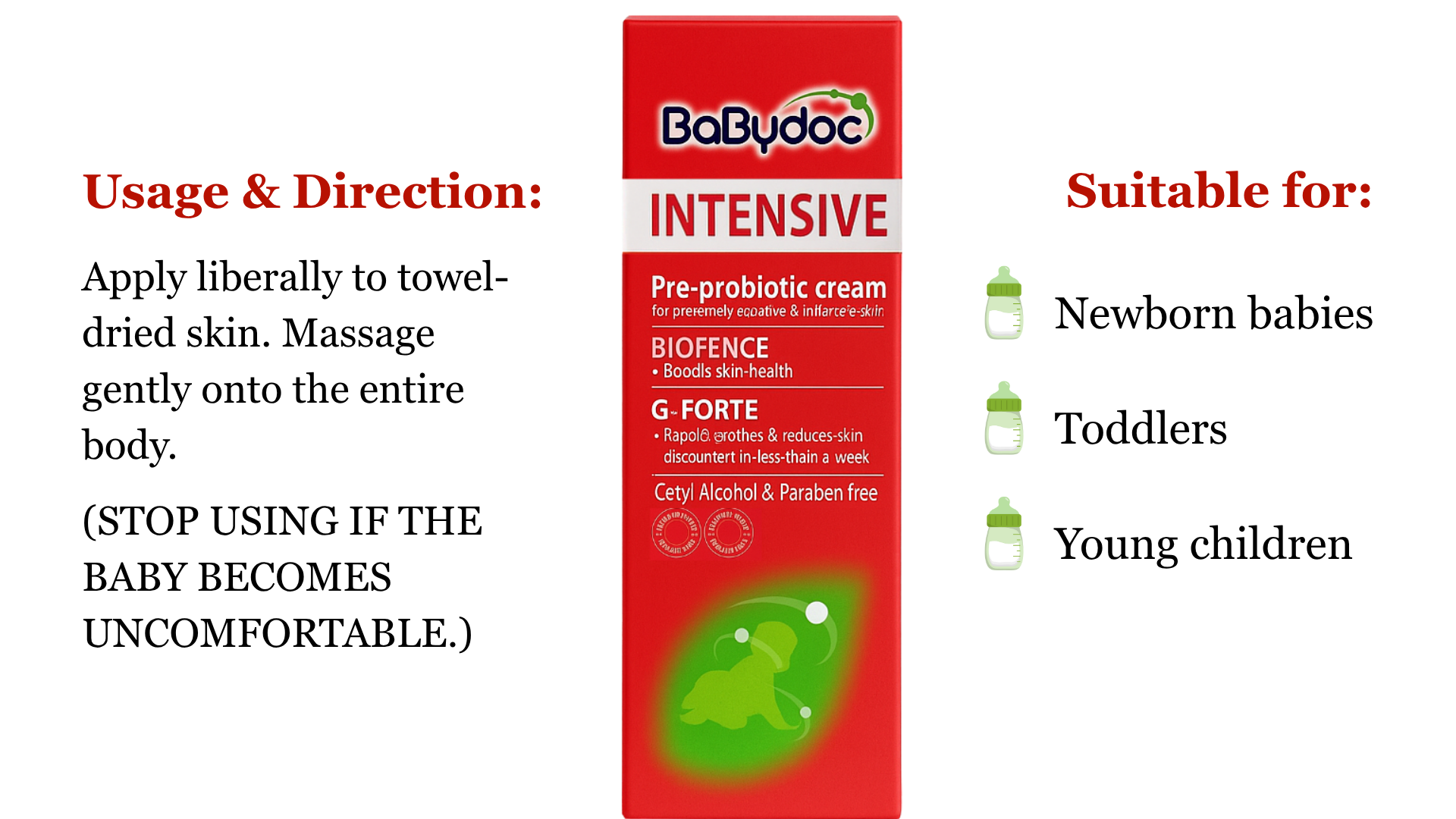 BabyDoc INTENSIVE_Pre-probiotic_cream_usage_and_direction