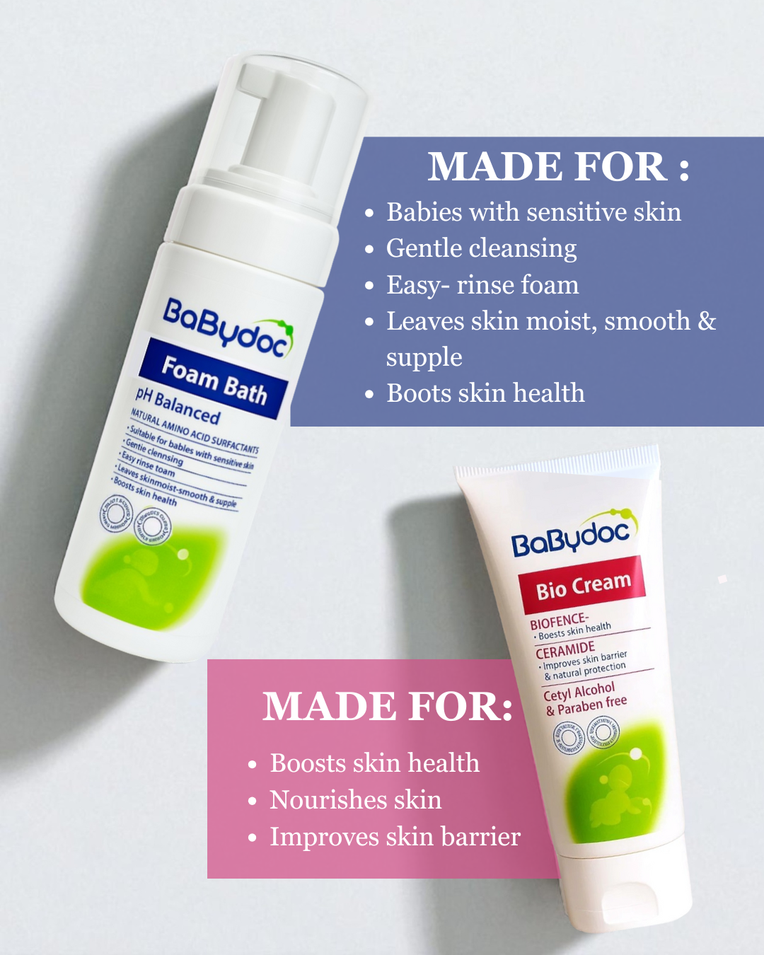 BabyDoc Foam Bath and BabyDoc Bio Cream Eczema Care for Babies 